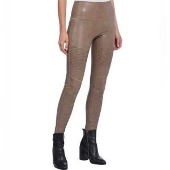 7 for all mankind Brown Faux leather Moro Leggings size Medium - Picture 1 of 10